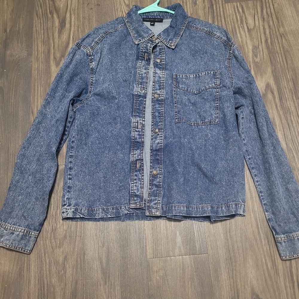 Jane & Delancey Women's Cotton Soft Denim Long Back Button Front Shirt